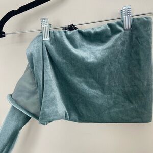 Velvet tube top with versatile tie